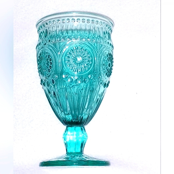 Single Pioneer Woman Adeline Turquoise Goblet - Picture 1 of 10